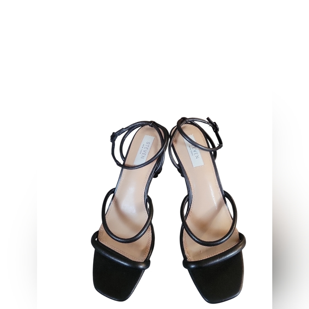 Steven By Steve Madden Black Strappy Jaimeh Tubular Ankle Fastener Sandals 8 1/2 - Picture 7 of 8